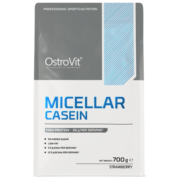 Proteină OstroVit Micellar Casein 700 g Сăpșuni | praf photo 2
