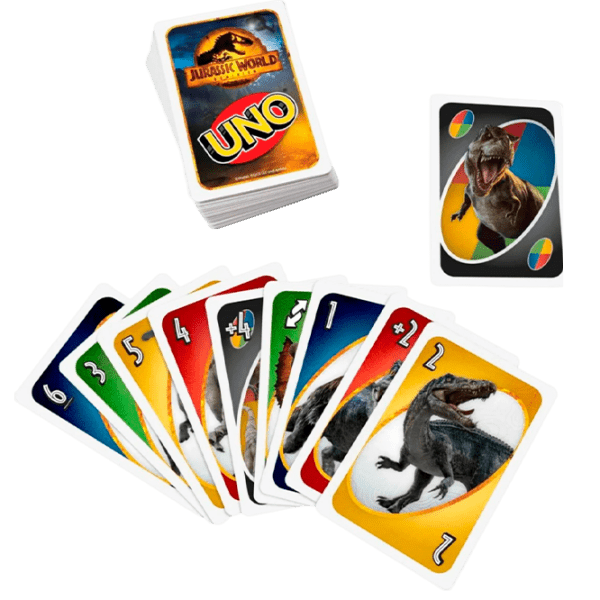 Joc de masă Mattel Jurassic World Uno, 7+ photo 1