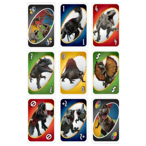 Joc de masă Mattel Jurassic World Uno, 7+ photo 2