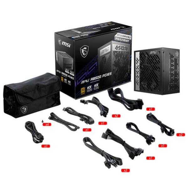Sursă de alimentare MSI MPG A850G PCIE5 850 W Black  photo 5
