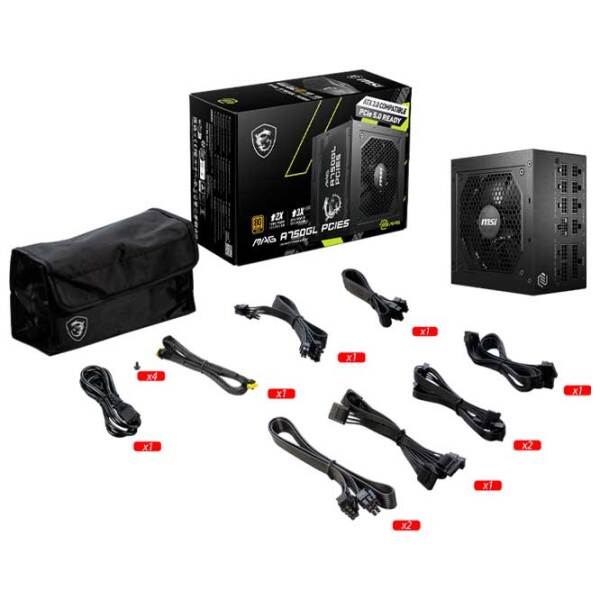 Sursă de alimentare MSI MAG A750GL PCIE5 750 W Black  photo 5