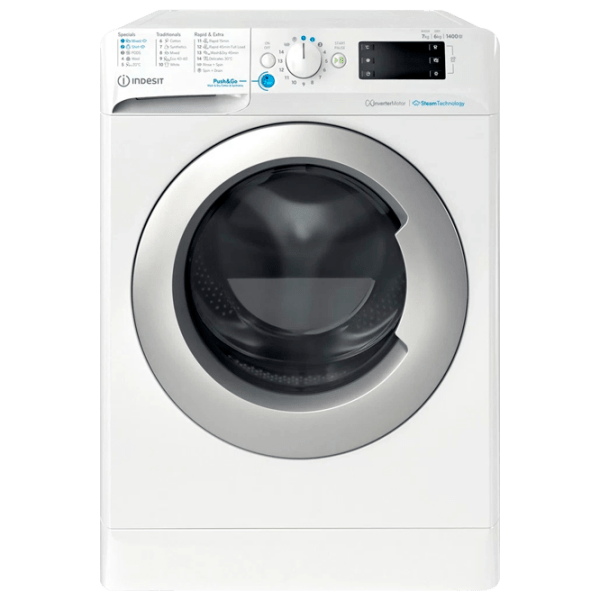 Mașină de spălat Indesit BDE 76435 WSV EE White 7 kg, 1400 rpm, D photo 1