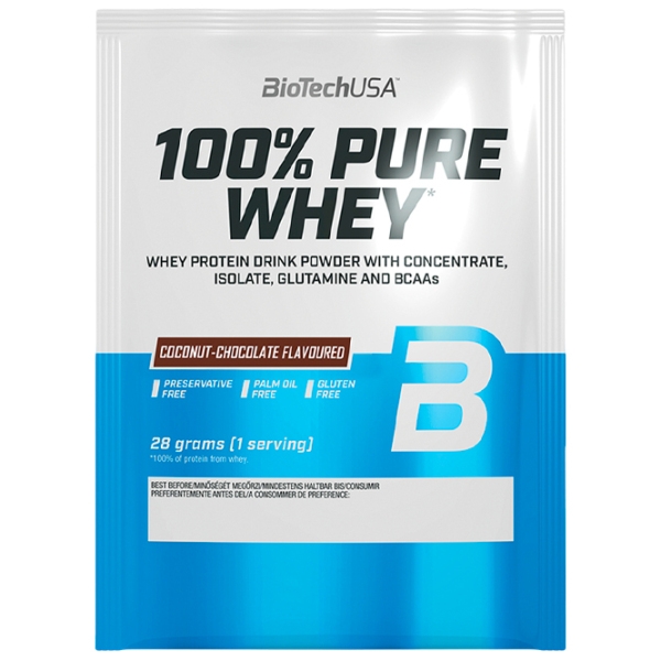Протеин BioTechUSA 100% Pure Whey 28 г Шоколад , Кокос | порошок photo 1