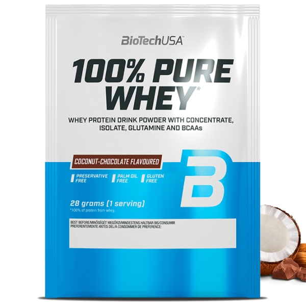 Протеин BioTechUSA 100% Pure Whey 28 г Шоколад , Кокос | порошок photo 2