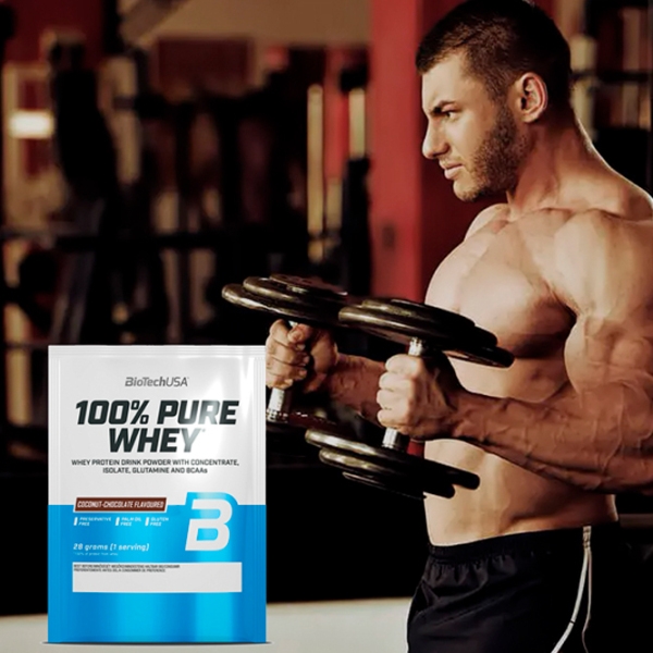 Протеин BioTechUSA 100% Pure Whey 28 г Шоколад , Кокос | порошок photo 3