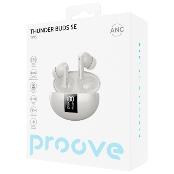 Căști Proove Thunder Buds SE with ANC White Fără fir / Personal / In ear photo 4