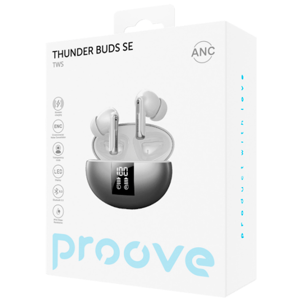 Căști Proove Thunder Buds SE with ANC Silver Fără fir / Personal / In ear photo 3