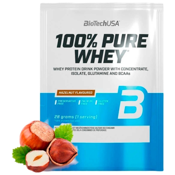 Proteină BioTechUSA 100% Pure Whey 28 g Alune | praf photo 1