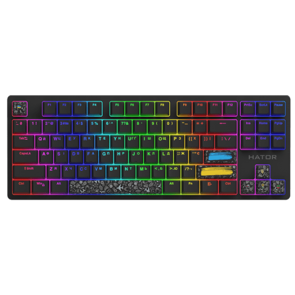 Tastatură Hator Rockfall 2 Mecha TKL Authentic Edition Black Gaming, Cu fir photo 1