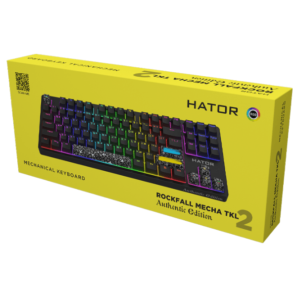 Tastatură Hator Rockfall 2 Mecha TKL Authentic Edition Black Gaming, Cu fir photo 6