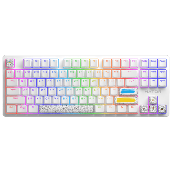 Tastatură Hator Rockfall 2 Mecha TKL Authentic Edition White Gaming, Cu fir photo 1