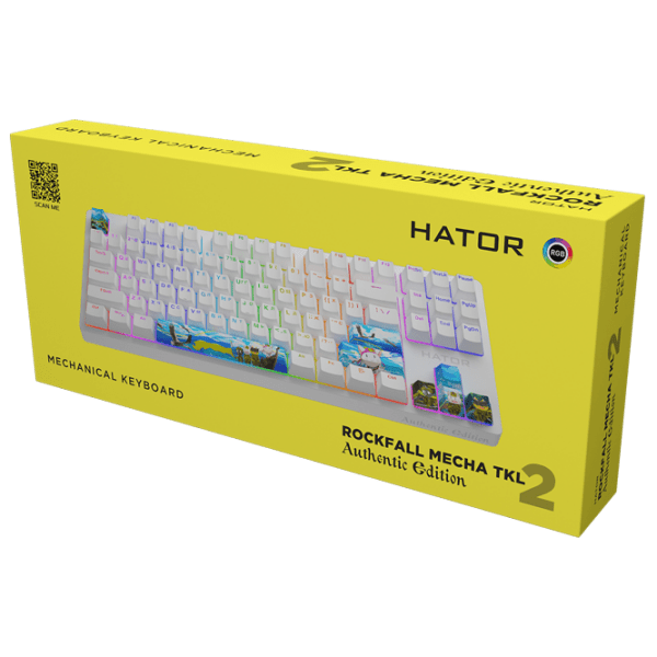 Клавиатура Hator Rockfall 2 Mecha TKL Authentic Edition Белый Игровой, Проводная photo 6