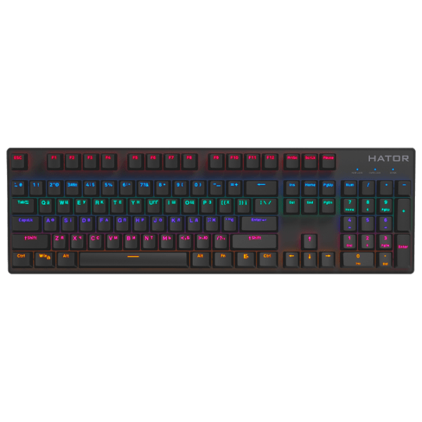Tastatură Hator Starfall Rainbow Origin Blue Black Gaming, Cu fir photo 1