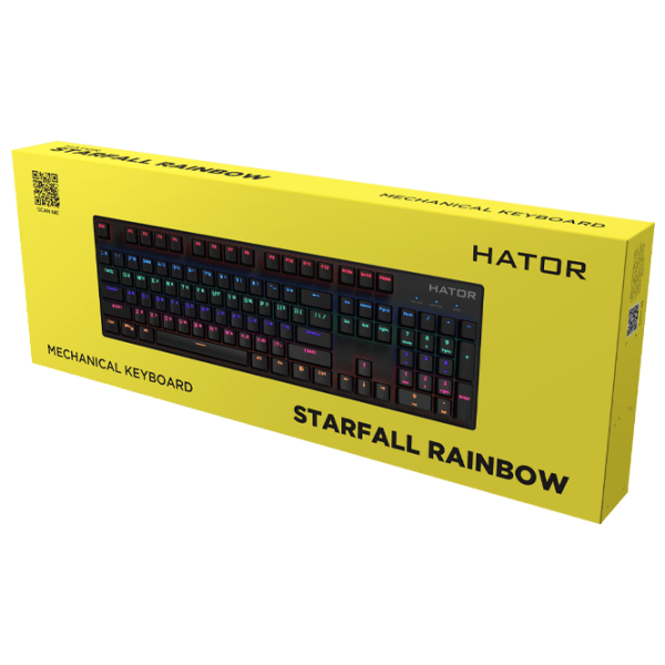 Tastatură Hator Starfall Rainbow Origin Blue Black Gaming, Cu fir photo 6