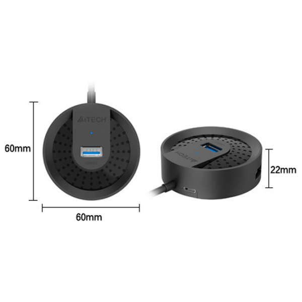 Adaptor Hub A4Tech HUB-30C Black USB Type-C photo 2