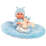 Кукла Llorens Nico Cojín Azul y Osito малыш 73807 3+