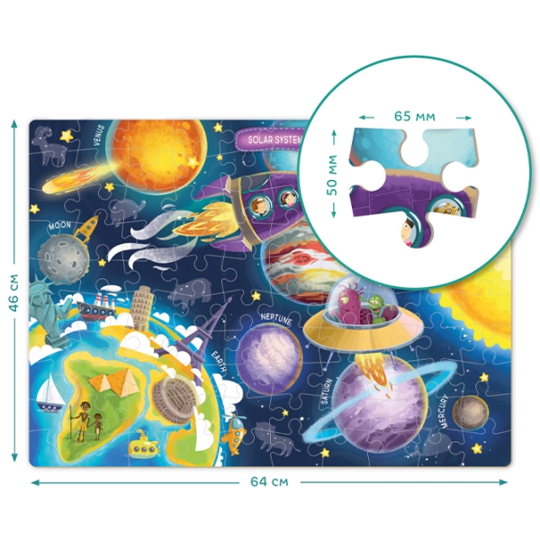 Пазл 2D DoDo Cosmos (300141) Количество деталей: 100, Рекомендуемый возраст: 5+ photo 2