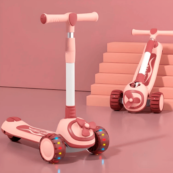 Детский трёхколёсный самокат 4Play Helicopter (00-00754450) Розовый 2 года, 50 кг, Полиуретановые photo 2