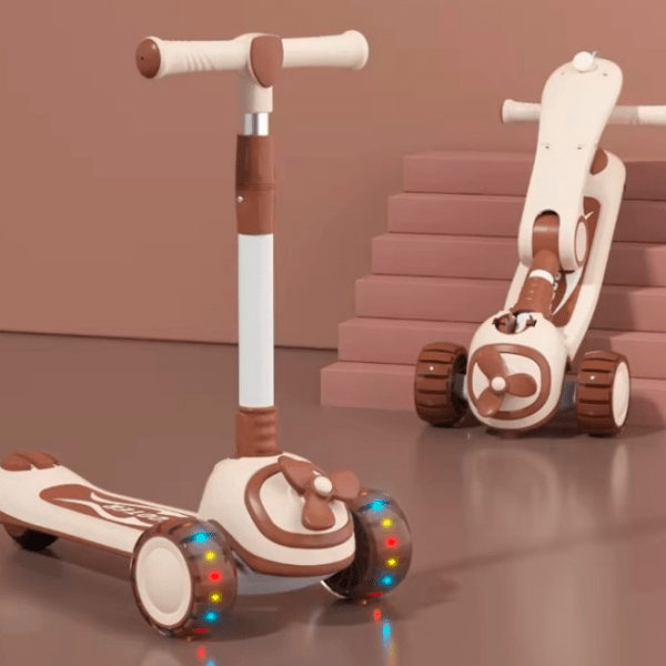 Детский трёхколёсный самокат 4Play Helicopter (00-00812349) Бежевый 2 года, 50 кг, Полиуретановые photo 2