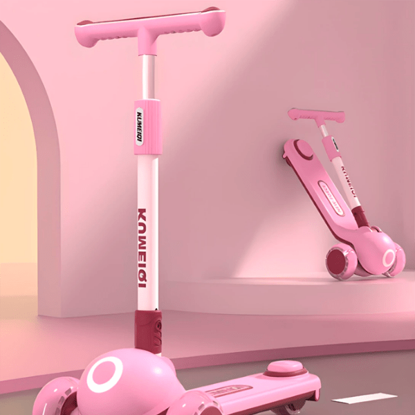 Trotinetă pentru copii cu trei roți 4Play New Force (00-00754423) Pink 3 ani, 80 kg, Din PU photo 2