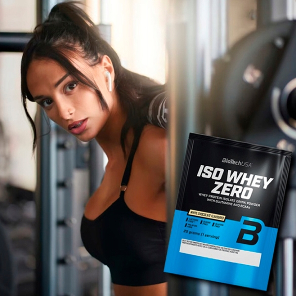 Proteină BioTechUSA Iso Whey Zero 25 g Ciocolată albă | praf photo 2