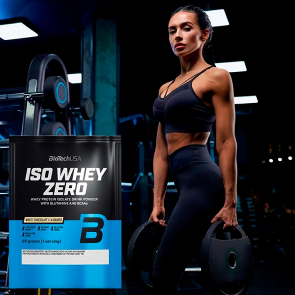 Proteină BioTechUSA Iso Whey Zero 25 g Ciocolată albă | praf photo 3