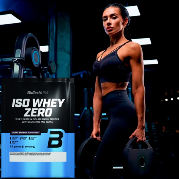 Proteină BioTechUSA Iso Whey Zero 25 g Brownie cu fructe de pădure | praf photo 2