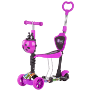 Детский трёхколёсный самокат Chipolino Kiddy Evo (DSKIEH021PG) Пурпурный 3 года, 20 кг, Пластиковые с силиконом