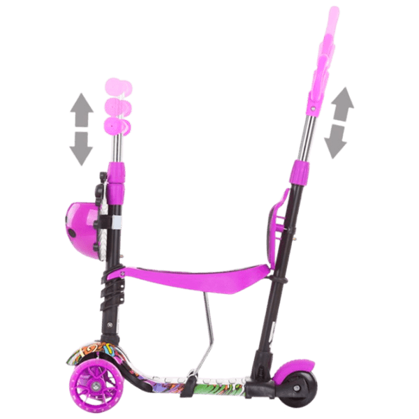 Детский трёхколёсный самокат Chipolino Kiddy Evo (DSKIEH021PG) Пурпурный 3 года, 20 кг, Пластиковые с силиконом photo 3