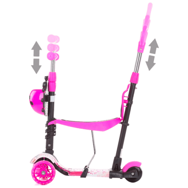 Детский трёхколёсный самокат Chipolino Kiddy Evo (DSKIEH025LO) Розовый 3 года, 20 кг, Пластиковые с силиконом photo 3