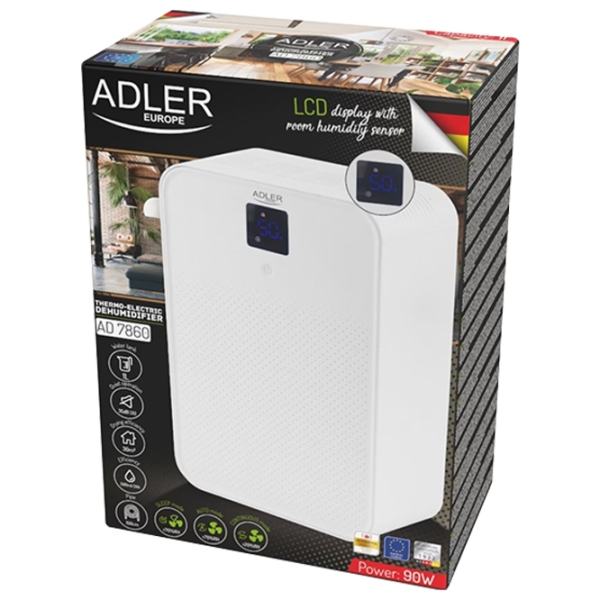 Осушитель воздуха Adler AD-7860 White 90 Вт, 40 м2 photo 6
