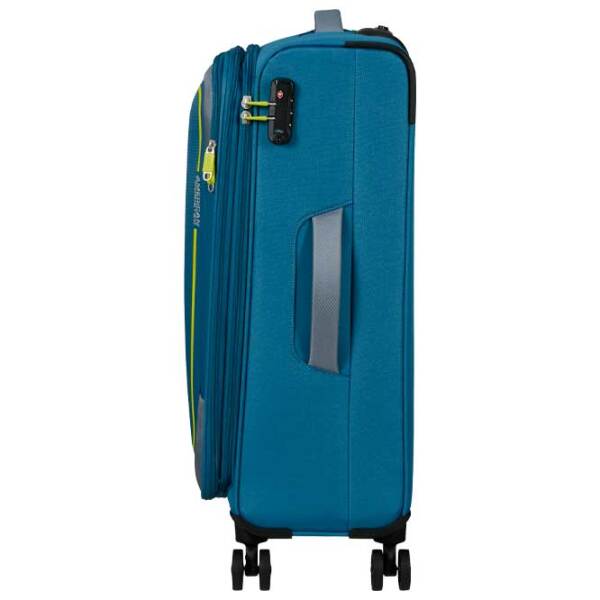 Чемодан American Tourister Pulsonic Spinner Expandable Синий Желтый 64л   photo 5