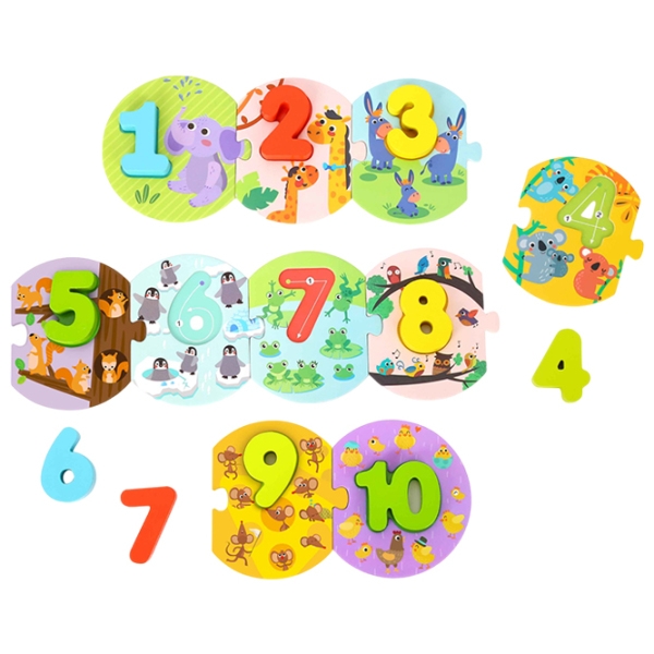 Пазл 3D Tooky Toy Веселая считалка (TL496) Количество деталей: 10, Рекомендуемый возраст: 2+ photo 2
