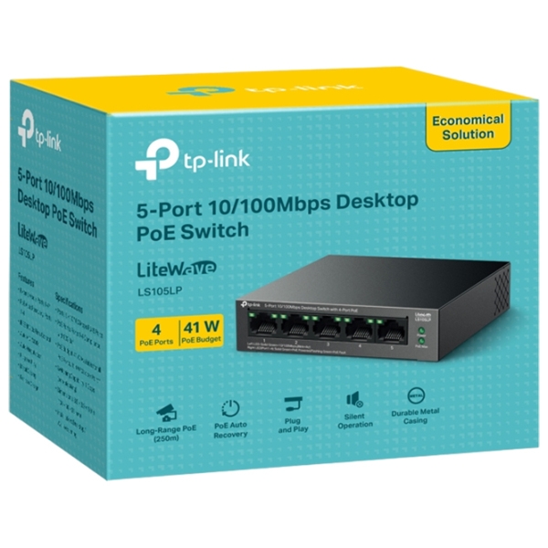 PoE Коммутатор TP-Link LS105LP Black 1 Гбит/ с photo 4