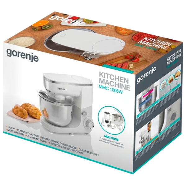 Robot de bucătărie Gorenje MMC1005W White 1000 W, Electronic, Numărul de viteze: 6 photo 12