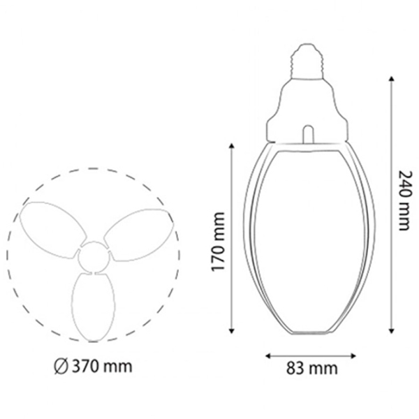 Bec LED Horoz Trio-R 001065003601 E27 | 36 W | White photo 3