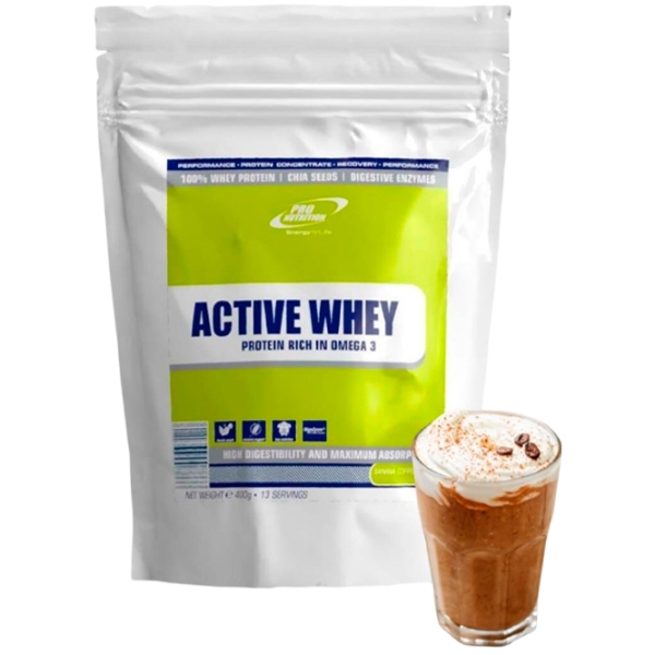 Proteină Pro Nutrition Active Whey 400 g Banană cremă de cafea | praf photo 1