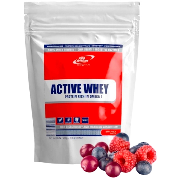 Proteină Pro Nutrition Active Whey 400 g Punch cu fructe de pădure | praf photo 1