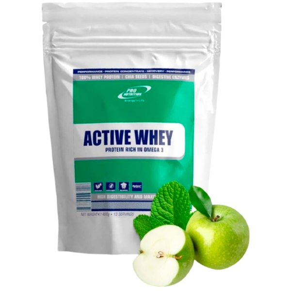 Proteină Pro Nutrition Active Whey 400 g Măr verde, mentă | praf photo 1