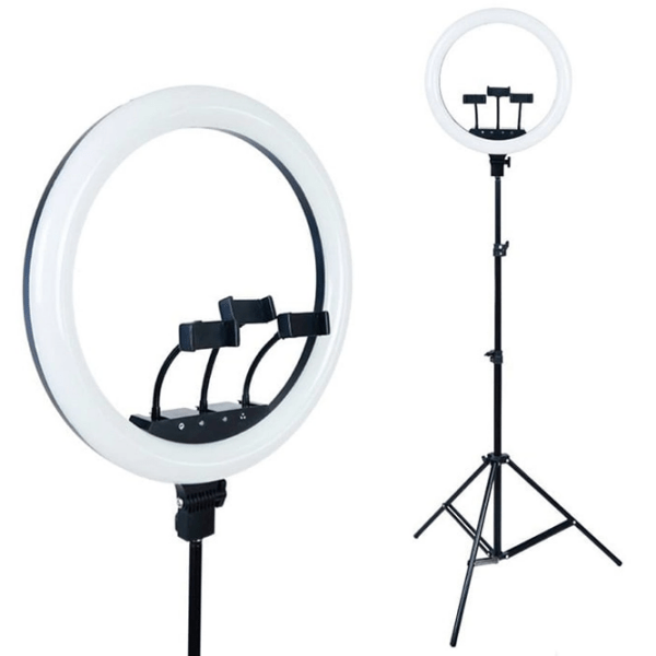 Trepied cu lampă Selfie Ring Light MJ18 18" Black  photo 2