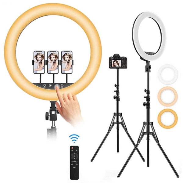 Trepied cu lampă Selfie Ring Light MJ18 18" Black  photo 3