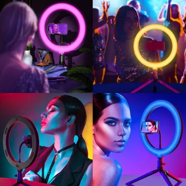 Trepied cu lampă Selfie Ring Light MJ18 18" Black  photo 5