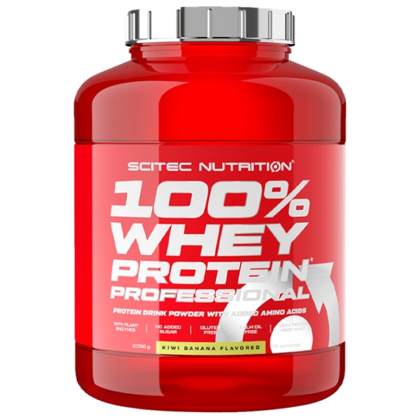 Proteină Scitec Nutrition 100% Whey Protein Professional 2350 g Kiwi, Banană | praf photo 1