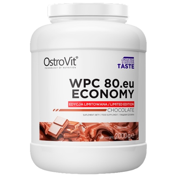Proteină OstroVit Economy WPC80.eu 2000 g Ciocolată | praf photo 1