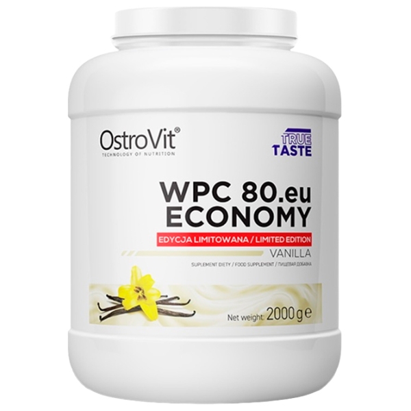 Proteină OstroVit Economy WPC80.eu 2000 g Vanilie | praf photo 1
