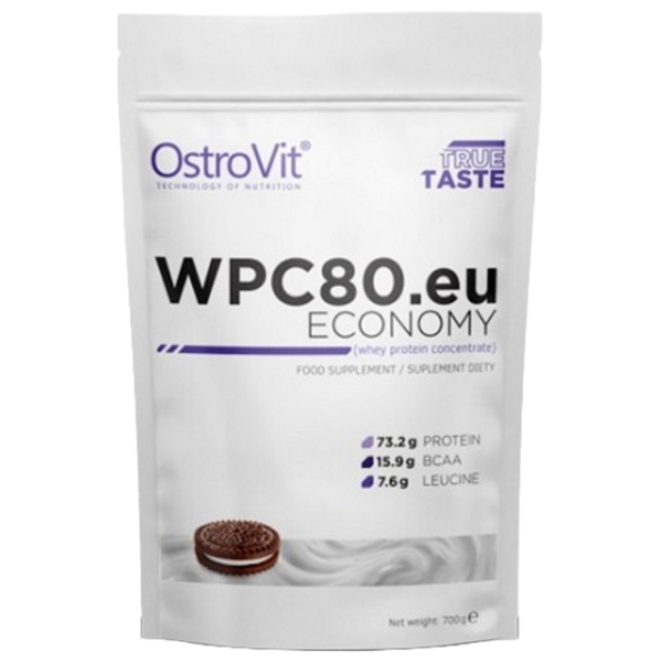 Proteină OstroVit Economy WPC80.eu 700 g Biscuit cu cremă | praf photo 1