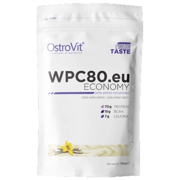 Proteină OstroVit Economy WPC80.eu 700 g Vanilie | praf photo 1