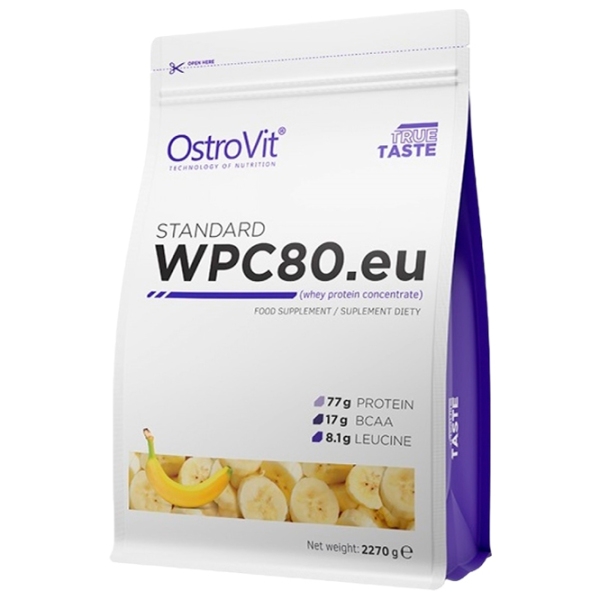 Proteină OstroVit STANDARD WPC80.eu 2270 g Banană | praf photo 1