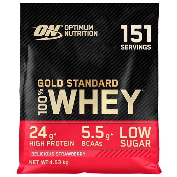 Proteină Optimum Nutrition GOLD STANDARD 100% WHEY 4540 g Сăpșuni | praf photo 1