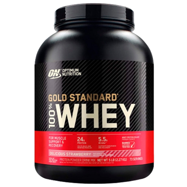 Протеин Optimum Nutrition GOLD STANDARD 100% WHEY 2270 г Клубника | порошок photo 1